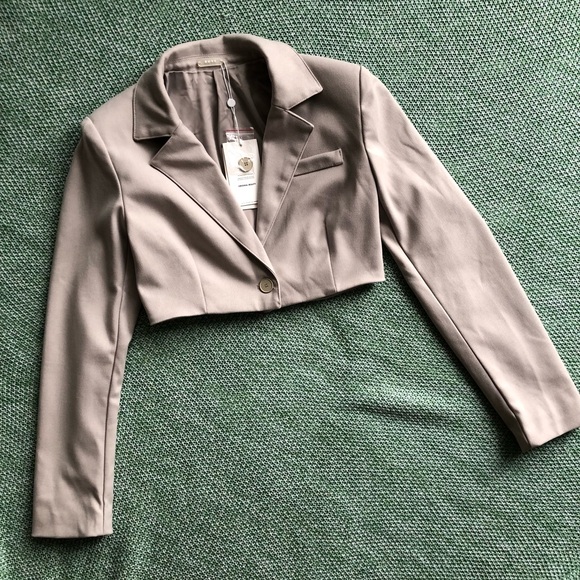 Ruve Women blazer Long Sleeve V-neck Single Button Slim Expose Navel Top size XS - Picture 4 of 16